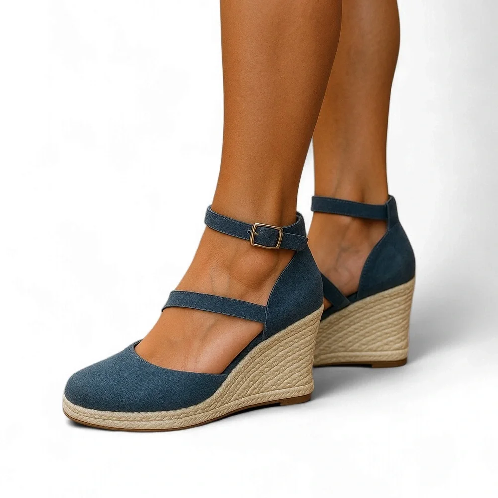 B.o.c Women's Denim Espadrilles Wedge Sandals